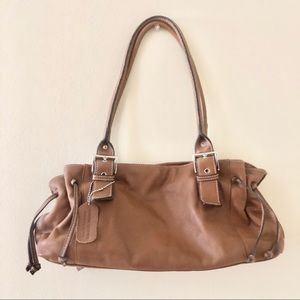 Worthington Light Brown Genuine Leather Shoulder Bag